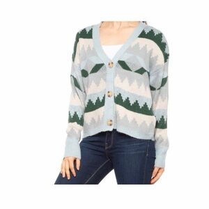 C&C California Katie Jacquard Knit Cardigan Sweater